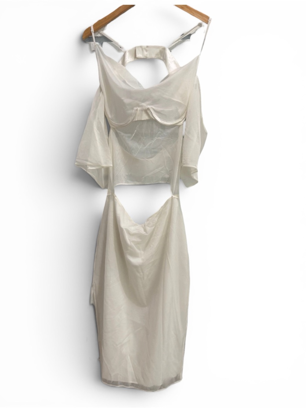 Helmut Lang Seen By Shayne Oliver SS18 Ivory Bra Drape Dress M
